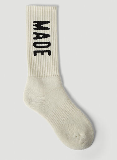 Human Made Logo Socks White hmd0152023