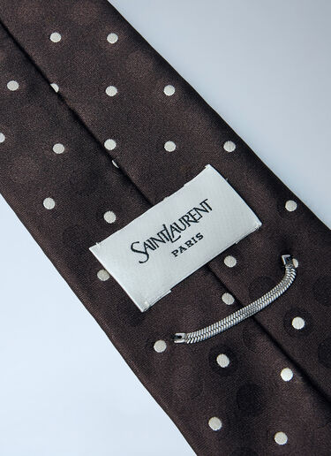Saint Laurent 圆点真丝领带  黑色 sla0260022