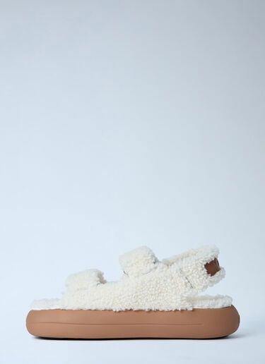 MB Shearling Sandals Moon Boot MB Shearling Sandals White mnb0363005