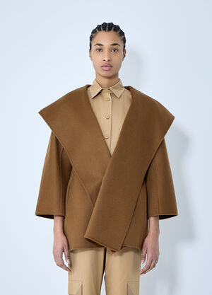 Max Mara Hooded Cashmere Coat Beige max0260035