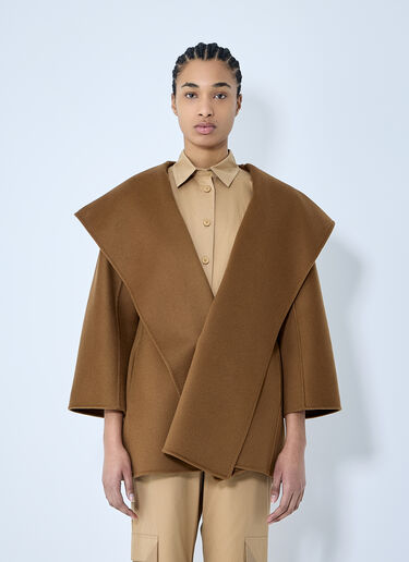 Max Mara Hooded Cashmere Coat Brown max0259020