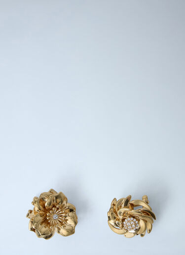 Miu Miu Mental Earrings With Crystals Gold miu0263050