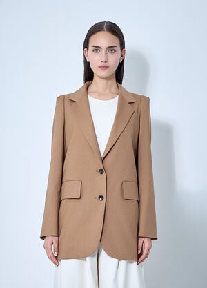 Max Mara Single-Breasted Blazer Beige max0260037