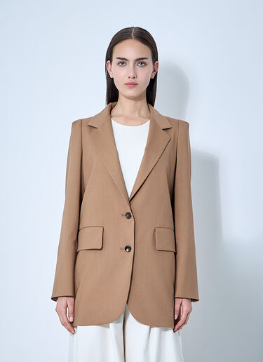 Max Mara Single-Breasted Blazer Beige max0260037