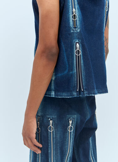 Charlie Constantinou 조절 가능한 핏 지퍼 베스트 블루 cco0156002