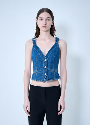 Sportmax Buttoned Denim Vest Blue spx0264005