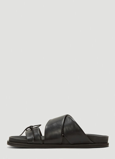 Simone Rocha Criss-Cross Bow Slides Black sra0244015