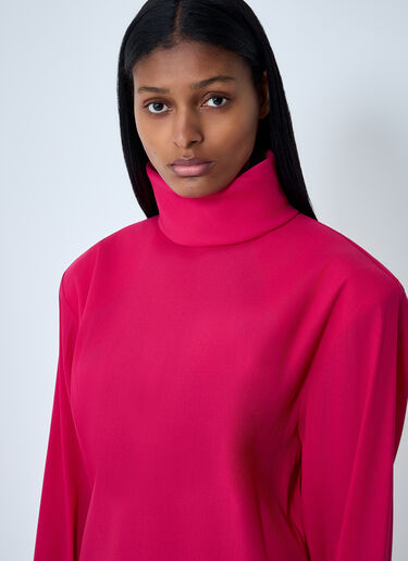 High Neck Long Sleeve Dress Saint Laurent High Neck Long Sleeve Dress Red sla0262003