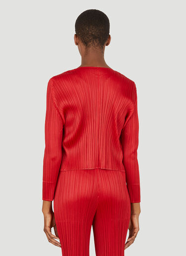 Pleats Please Issey Miyake Plissé Open Cardigan Red plp0251008