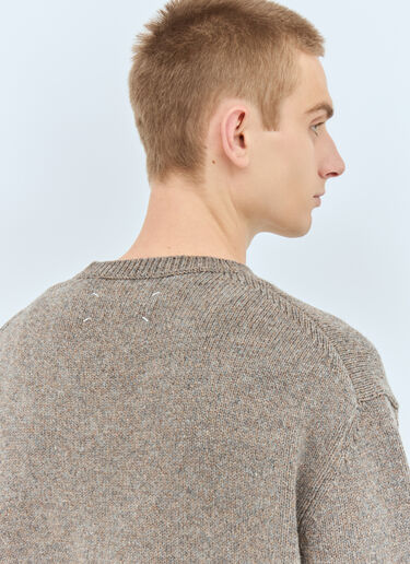 Maison Margiela Washed Wool V-Neck Sweater Grey mla0158005