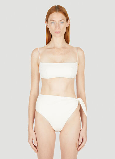 LN-CC® - Ziah: Bandeau Fine Strap Bikini Top - White Ziah Bandeau Fine Strap Bikini Top White zia0250008