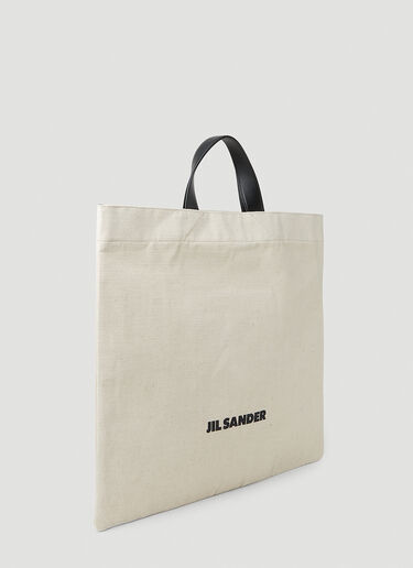 Jil Sander Square Logo Tote Bag White jil0251032