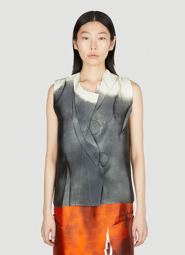 Prada Watercolour Gathered Top Grey pra0252055