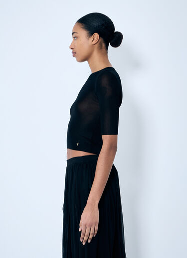Saint Laurent Cassandre Knit Top Black sla0259017