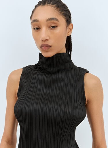 Pleats Please Issey Miyake High Neck Top Black plp0258021