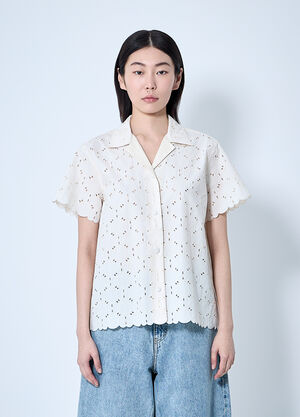 Lemaire Lace Button-Down Shirt Black lem0360018