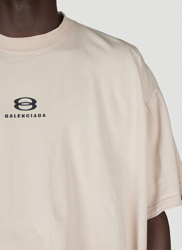 Balenciaga Logo Print T-Shirt Beige bal0154021