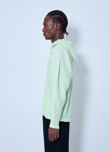 LN-CC® - Homme Plissé Issey Miyake: July Zip-Up Hoodie - Green Homme Plissé Issey Miyake July Zip-Up Hoodie Green hmp0166014