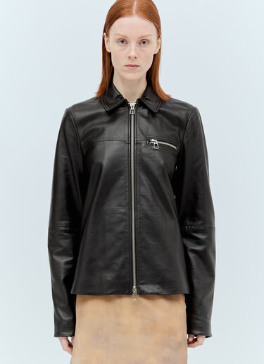 Sportmax Nappa Leather Jacket Black spx0255007