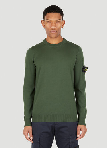 Stone Island Compass Patch Sweater Green sto0150127