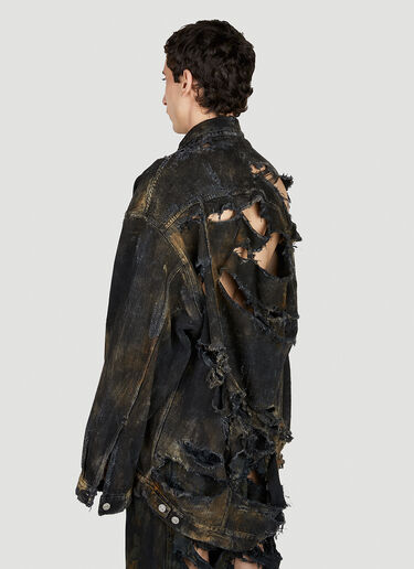 Balenciaga Destroyed Denim Jacket Black bal0152041