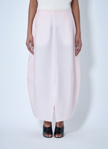 TOTEME Sheer Overlay Midi Skirt Pink tot0264006