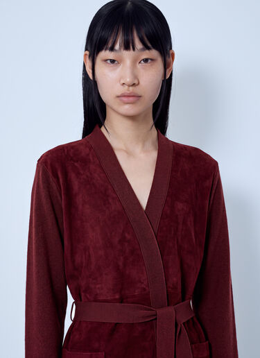 LN-CC® - Max Mara: Belted Cardigan with Patch Pockets - Bordeaux Max Mara Belted Cardigan with Patch Pockets Bordeaux max0266209