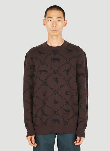 Capasa Milano Jacquard Logo Sweater Brown cps0150009