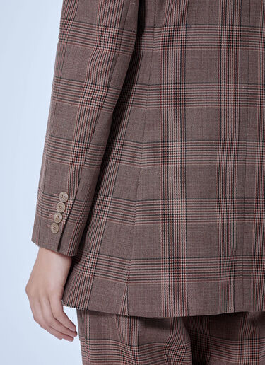 LN-CC® - Max Mara: Double-Breasted Checked Blazer - Brown Max Mara Double-Breasted Checked Blazer Brown max0266018