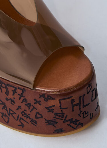 Chloé Maxime Wedge Sandals Brown chl0260016
