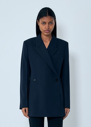 Jil Sander Double-Breasted Wool Blazer Navy jil0264002
