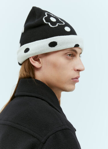 Kenzo Stamp Wool Beanie Hat Black knz0154031