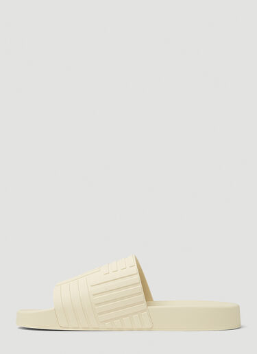 Bottega Veneta Rubber Carpet Slides Cream bov0247043