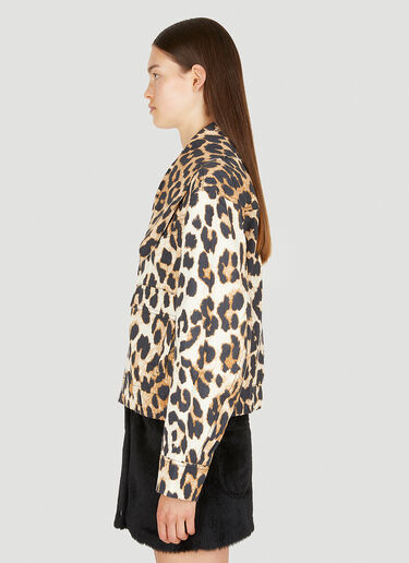 GANNI Leopard Print Jacket Brown gan0249040
