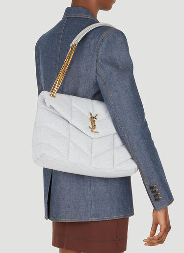 Saint Laurent Puffer Shoulder Bag Grey sla0247158