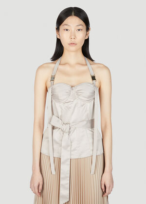 Rokh Halterneck Corset Top Beige rok0251002