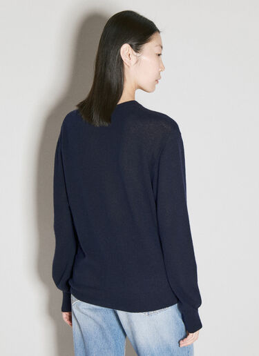 Saint Laurent 羊绒桑蚕丝 V 领针织衫 蓝色 sla0255018