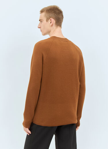 MHL by Margaret Howell Wide Neck Wool Sweater Brown mhl0158001