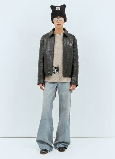 Acne Studios Leather Zip-Up Jacket Black acn0157007