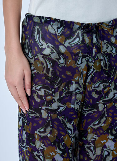 LN-CC® - Dries Van Noten: Pachas Printed Silk Straight Pants - Purple Dries Van Noten Pachas Printed Silk Straight Pants Purple dvn0265006
