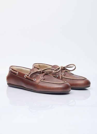 Miu Miu Lace-Up Loafers Brown miu0256013