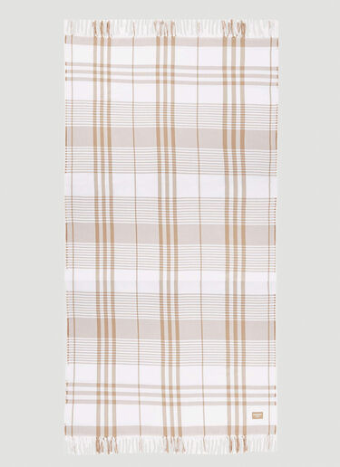 Burberry Check Beach Towel Beige bur0252057