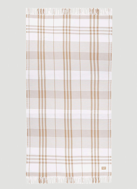 Burberry Check Beach Towel Beige bur0252059