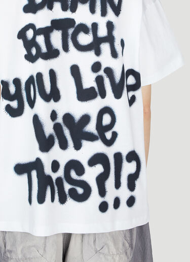 Sky High Farm Workwear Ally Bo Print T-Shirt White skh0352016