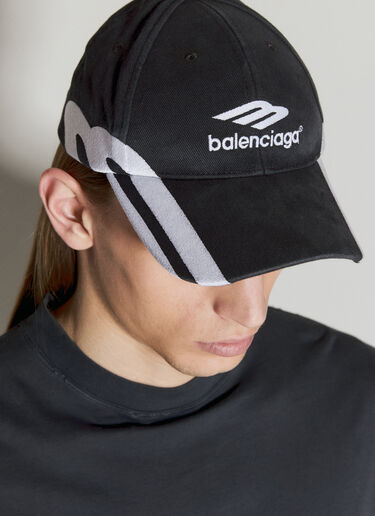 Balenciaga 3B 스포츠 아이콘 베이스볼 캡 블랙 bal0155060