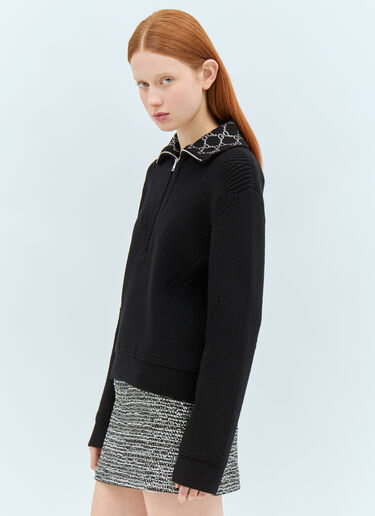 Gucci High Neck Wool Sweater Black guc0257027