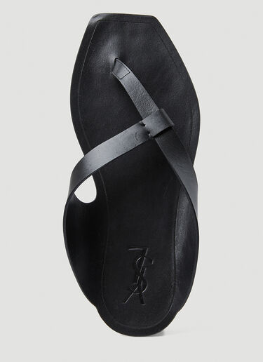 Saint Laurent Isla Flat Sandals Black sla0149036