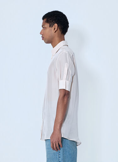 Maison Margiela Short Sleeve Button-Down Shirt Beige mla0164102