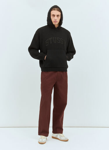 Stüssy Felt Patch Knit Hooded Sweater Black sts0159005