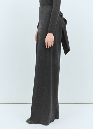 Max Mara 阔腿羊毛毡裤 灰色 max0258043